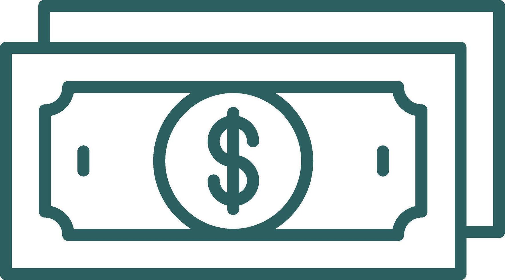 Money Line Gradient Round Corner Icon vector