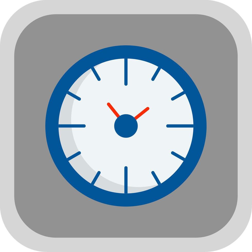 Clock Time Flat Round Corner Icon vector
