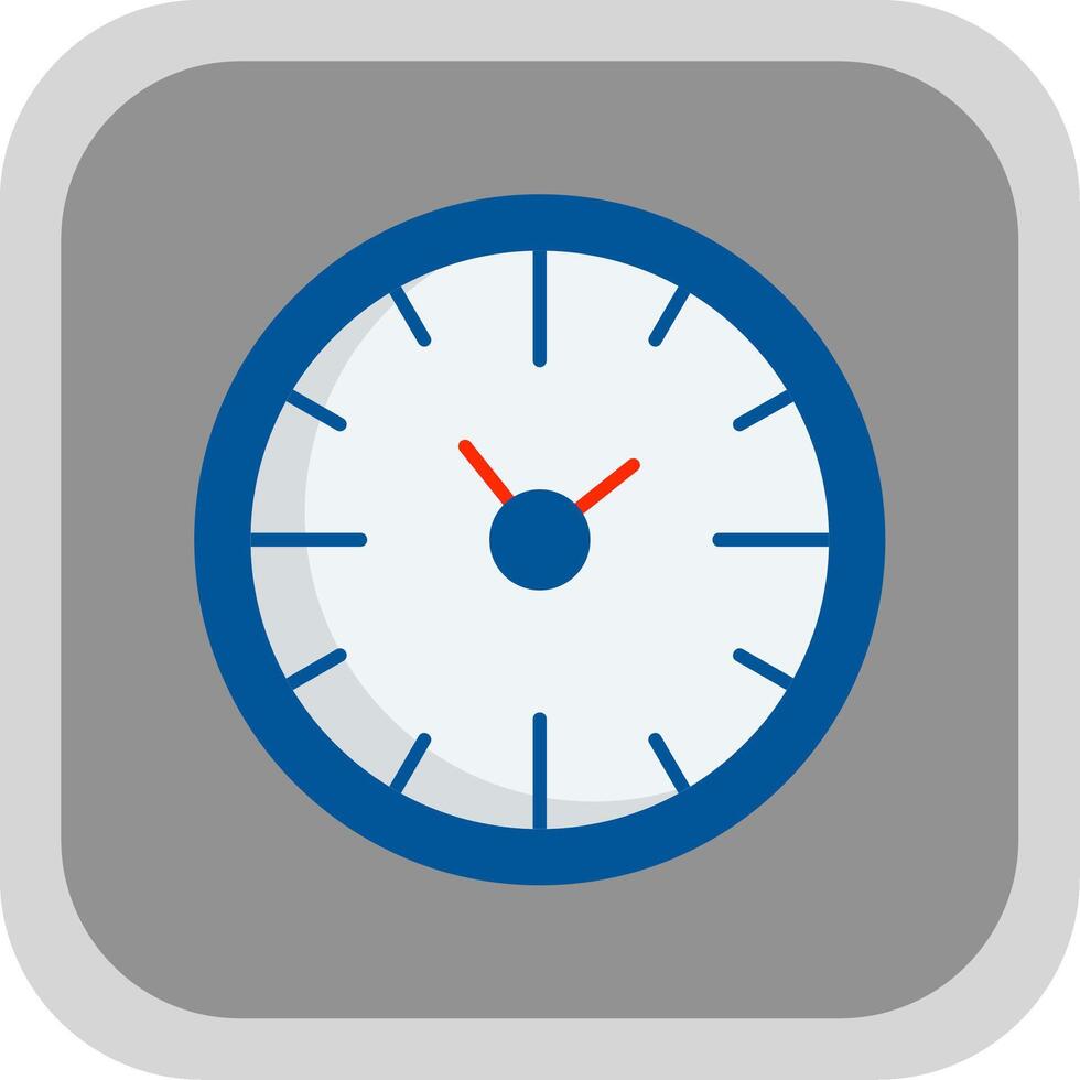 Clock Time Flat Round Corner Icon vector