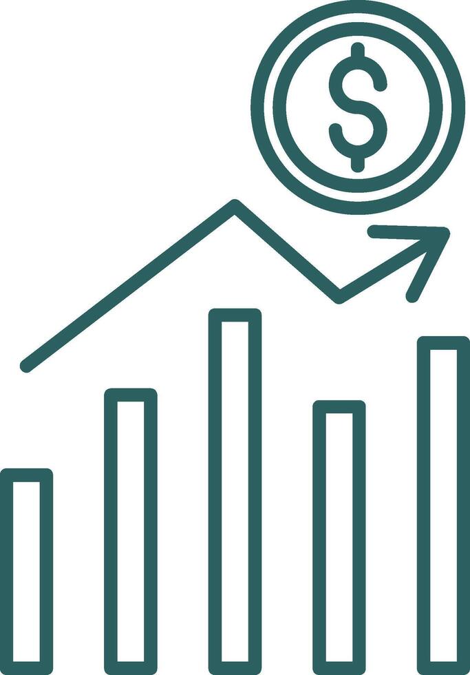 Stock Market Line Gradient Round Corner Icon vector