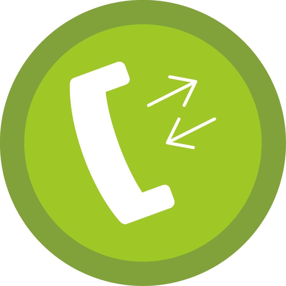 Phone Receiver Glyph Multi Circle Icon vector
