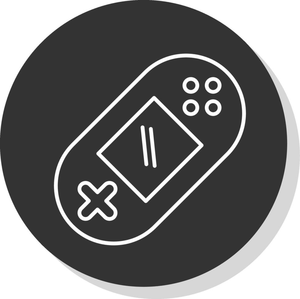 Game Console Line Grey Circle Icon vector