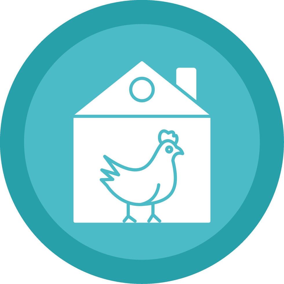 Chicken Glyph Multi Circle Icon vector