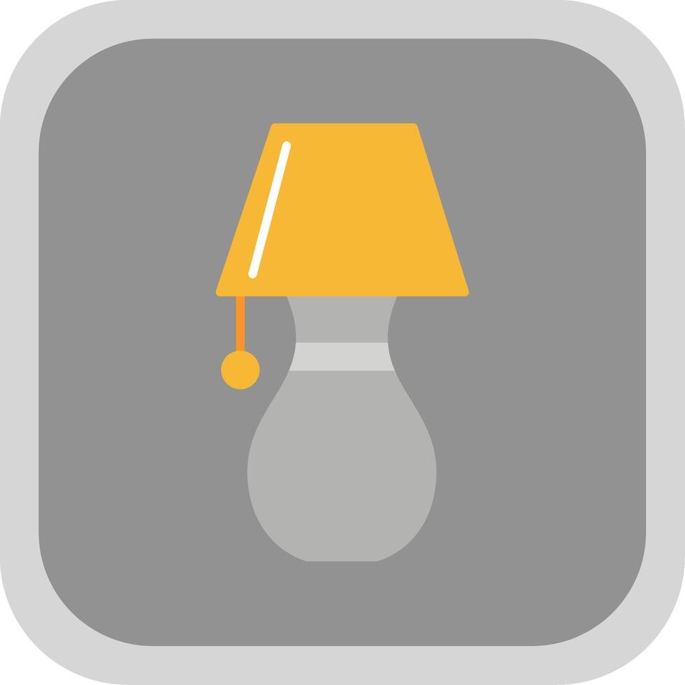 Table Lamp Flat Round Corner Icon vector
