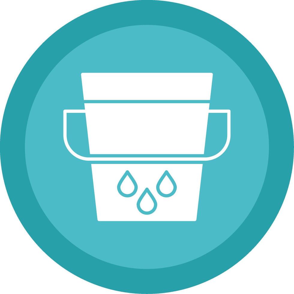 Water Bucket Glyph Multi Circle Icon vector