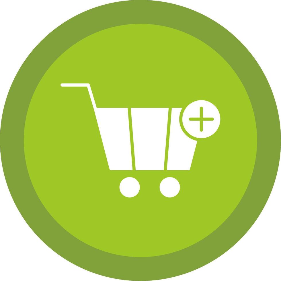 Add To Cart Glyph Multi Circle Icon vector