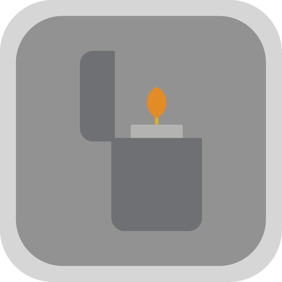 Zippo Flat Round Corner Icon vector