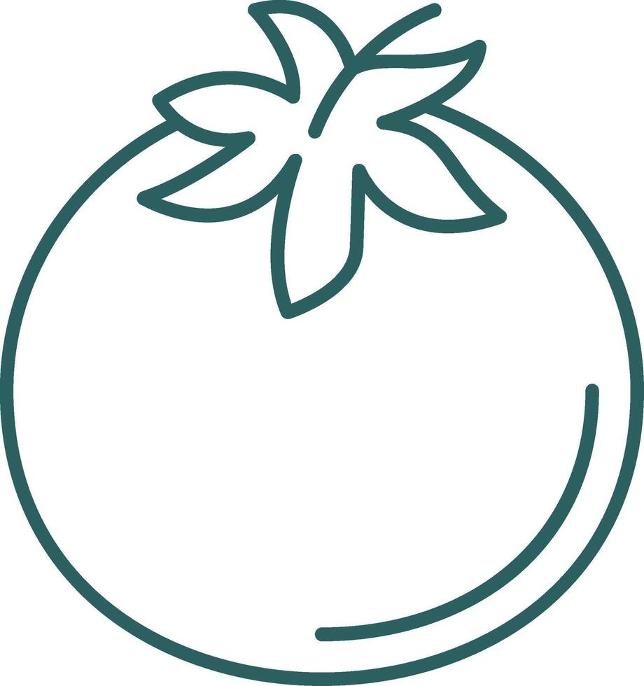 tomate línea degradado redondo esquina icono vector