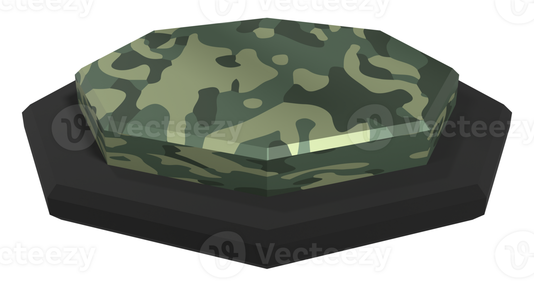 Podium with camouflage texture. 3D military product display stand. Product display for presentation and promotion. 3D Rendering png