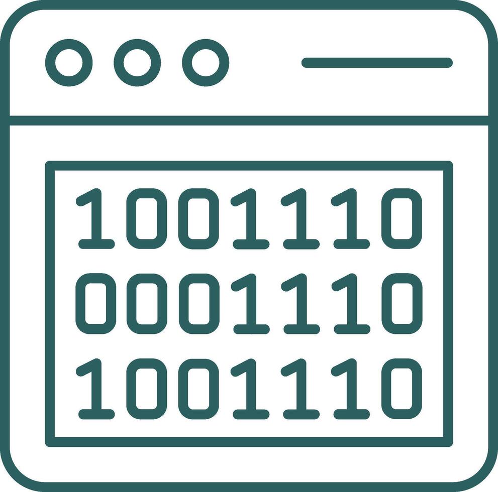 Binary Code Line Gradient Round Corner Icon vector