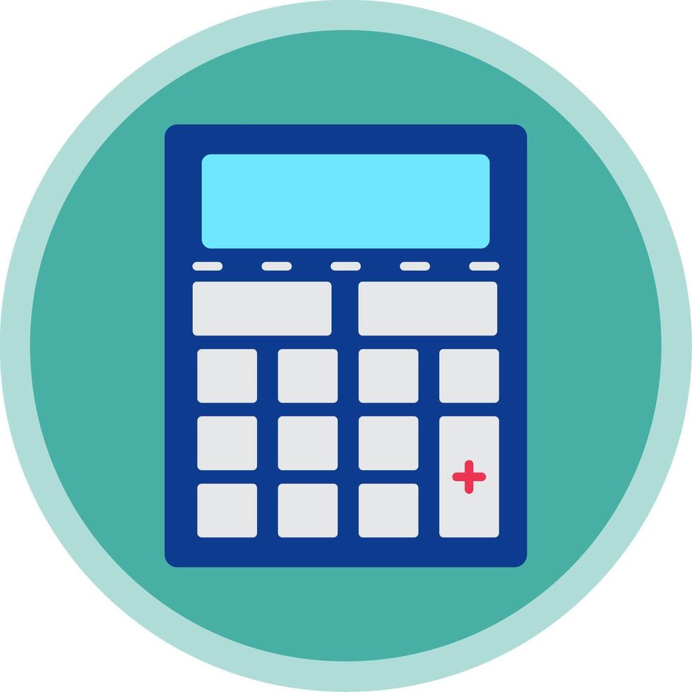 Calculator Flat Multi Circle Icon vector