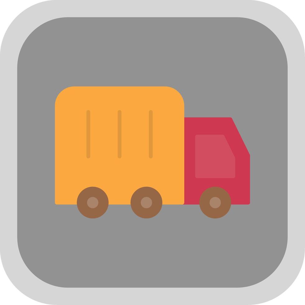 Lorry Flat Round Corner Icon vector