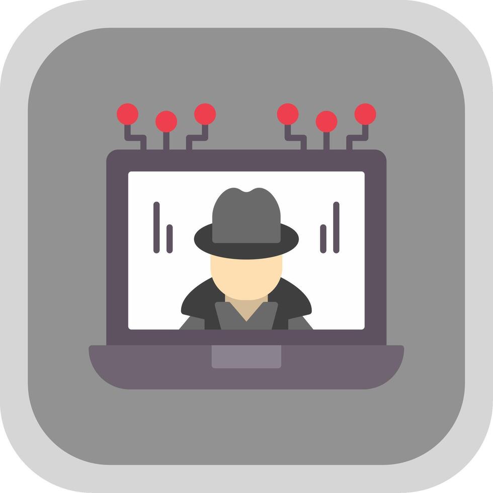 Fraud Flat Round Corner Icon vector