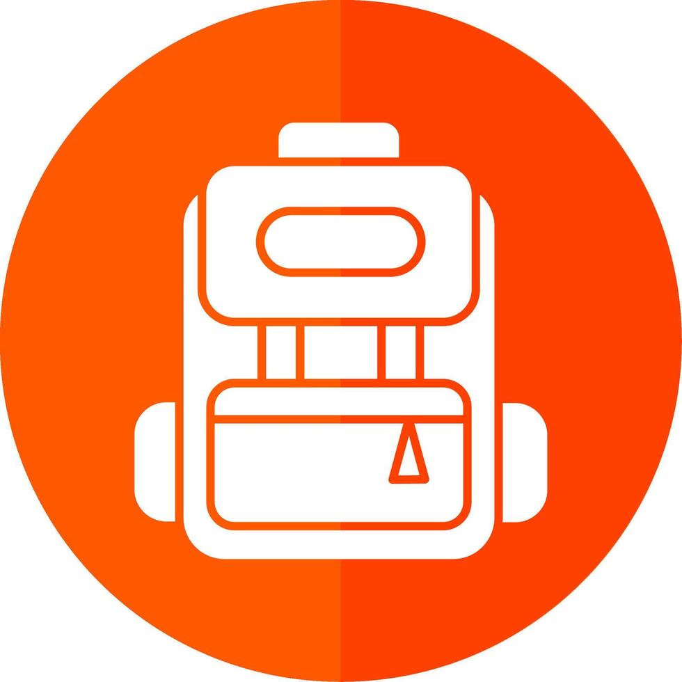 Backpack Glyph Red Circle Icon vector