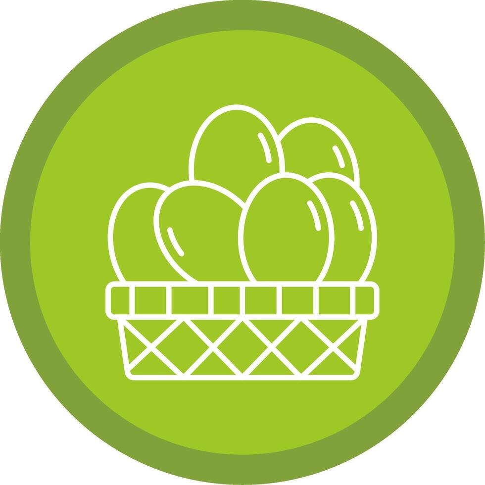 Eggs Basket Line Multi Circle Icon vector