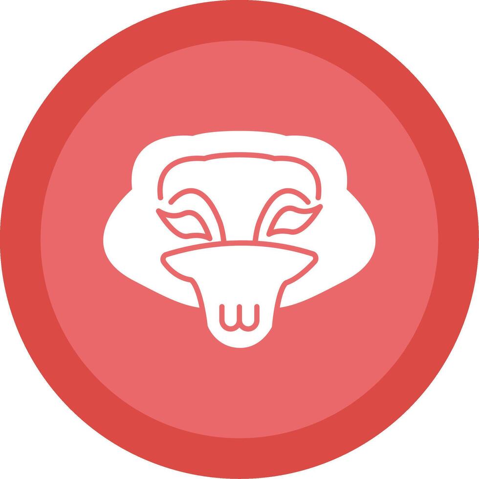 Crocodile Glyph Multi Circle Icon vector