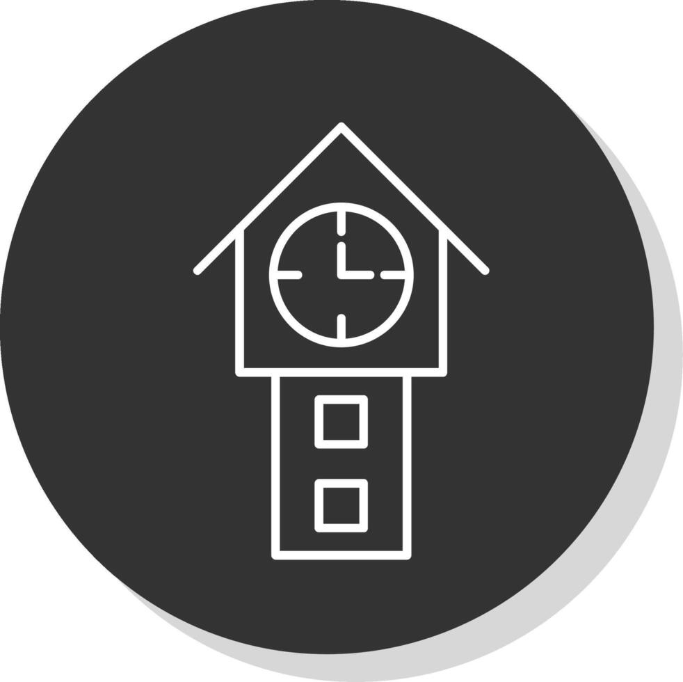 Tower Watch Line Grey Circle Icon vector