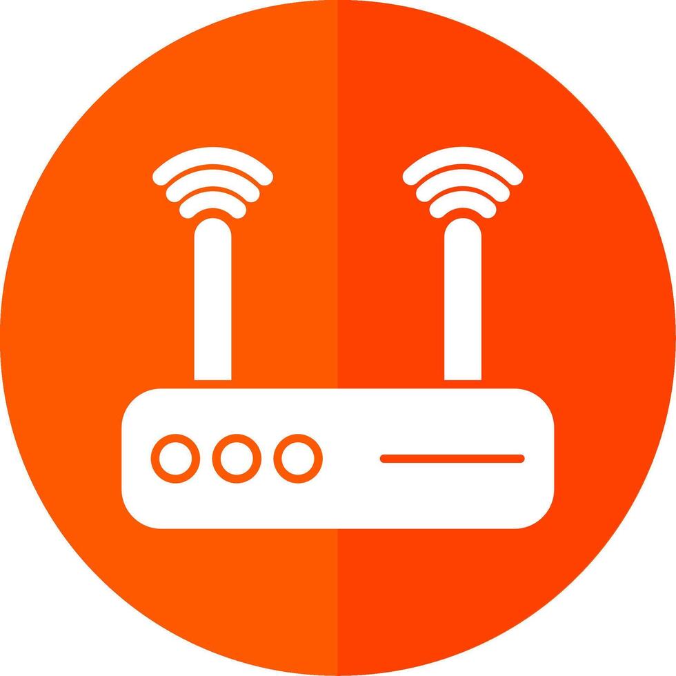 Modem Glyph Red Circle Icon vector