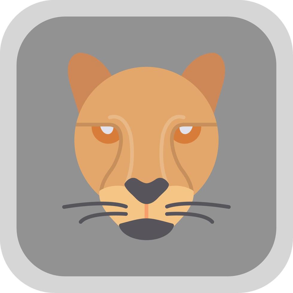 Cheetah Flat Round Corner Icon vector