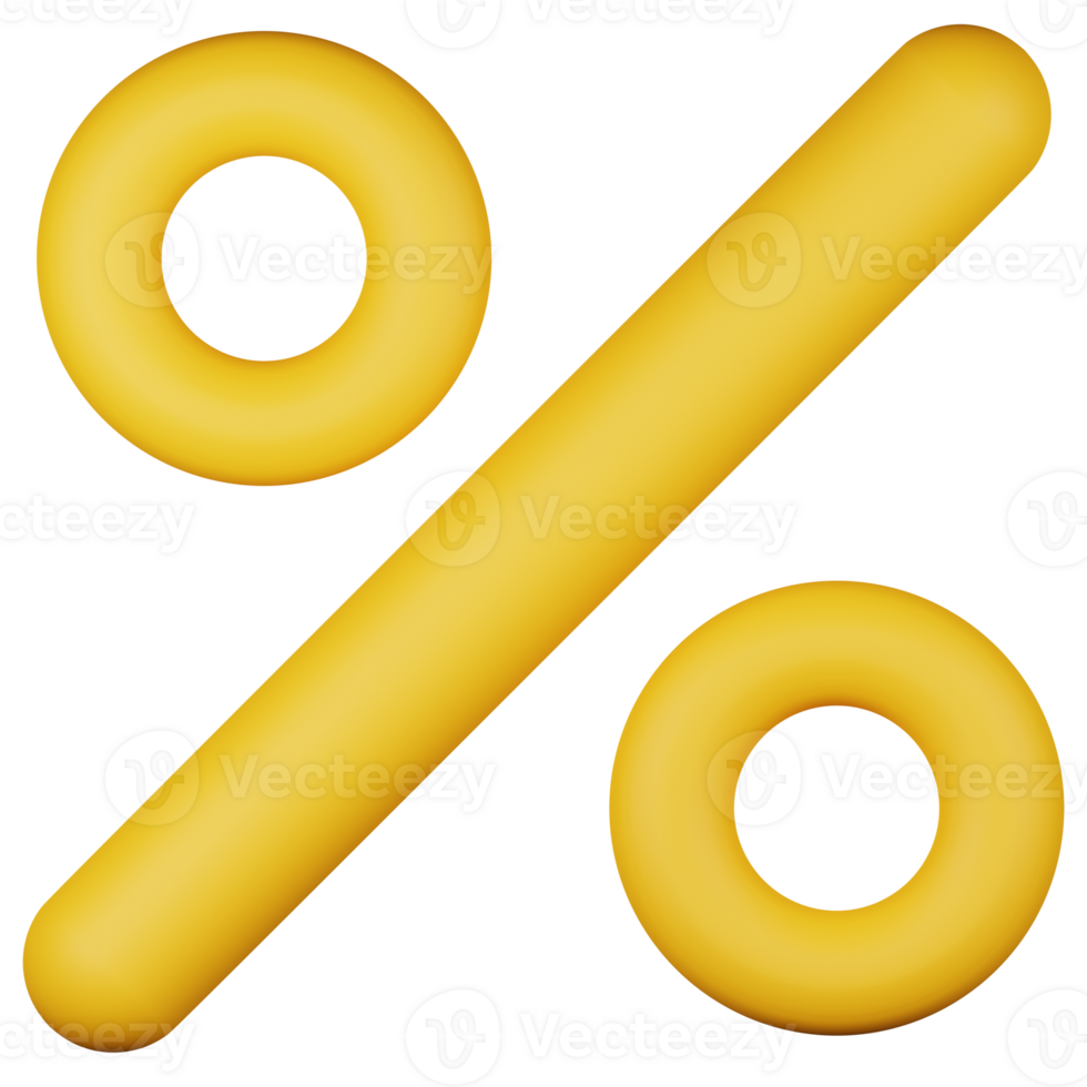 3d realistic percentage symbol png