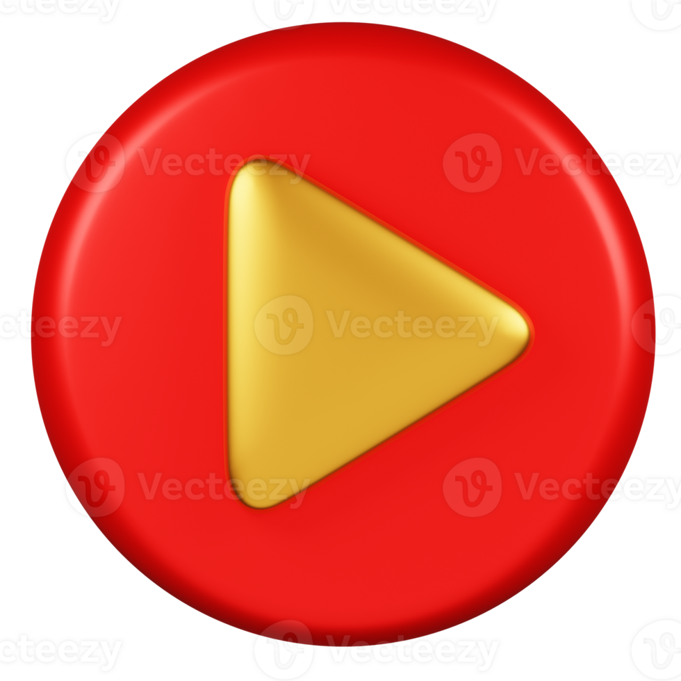 3d realistic play button icon png