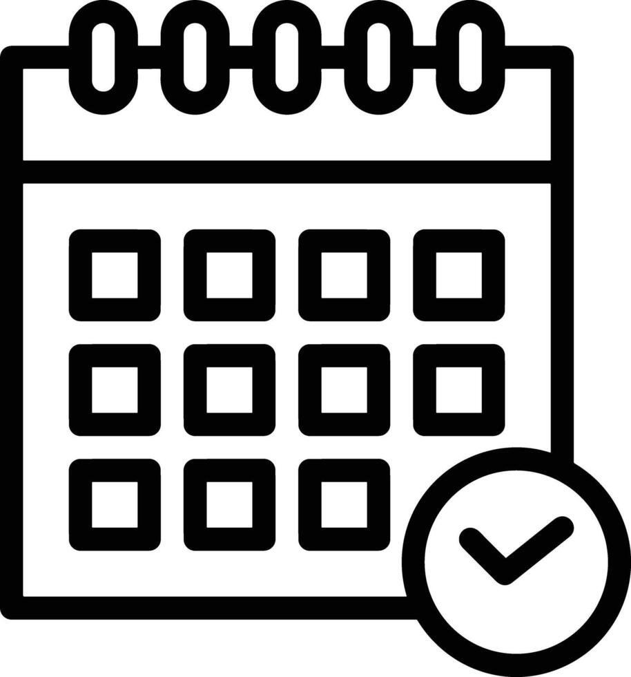 Calendar Icon for schedule reminder symbol image on the white background vector