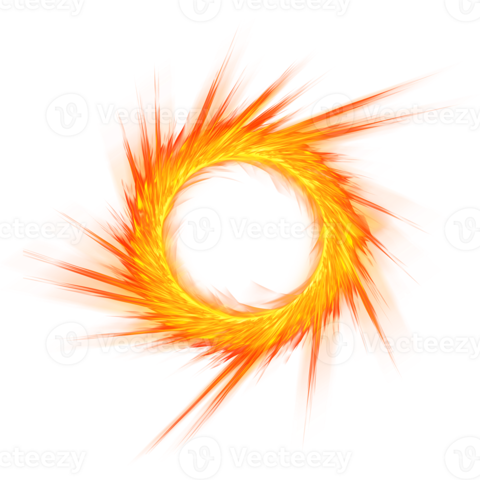 Circular fire.Fire with sparks png