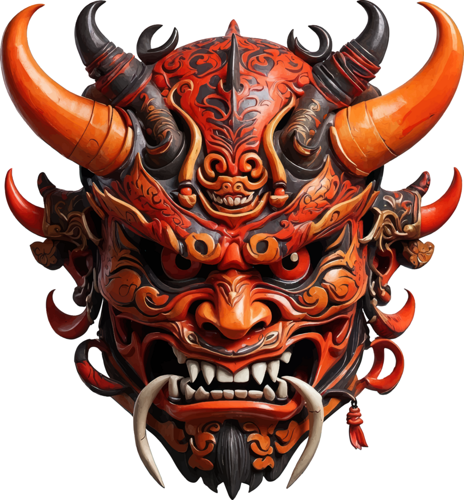 cartoon japanese oni mask png