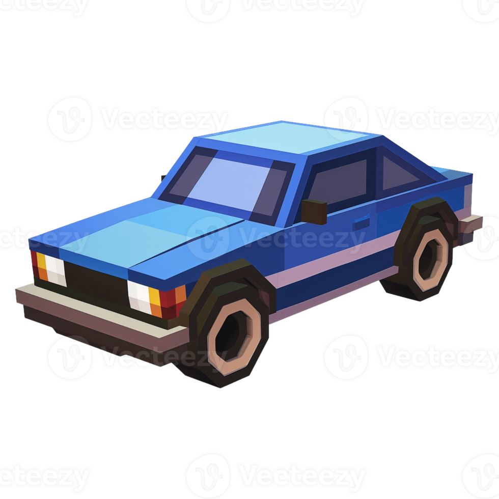 pixel art car cartoon style png