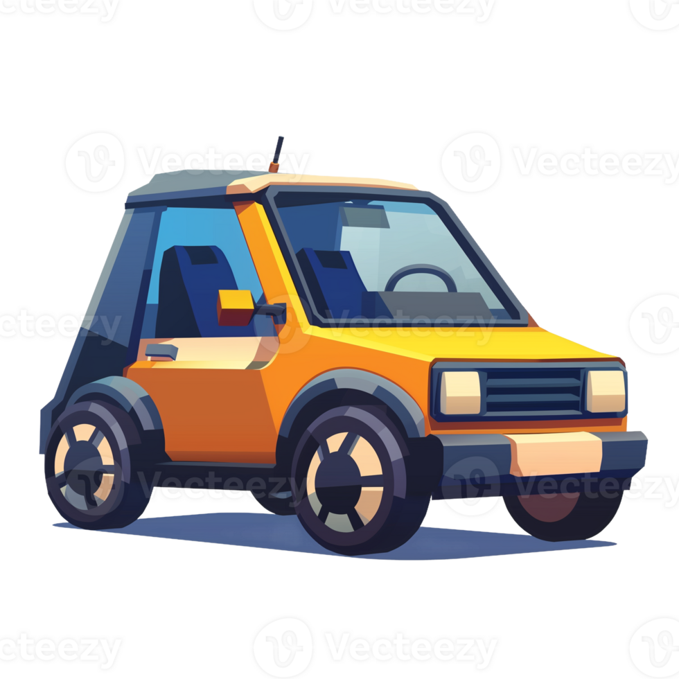 pixel art car cartoon style png