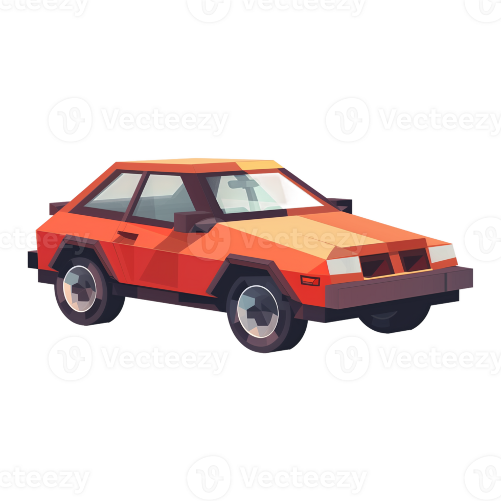 pixel art car cartoon style png