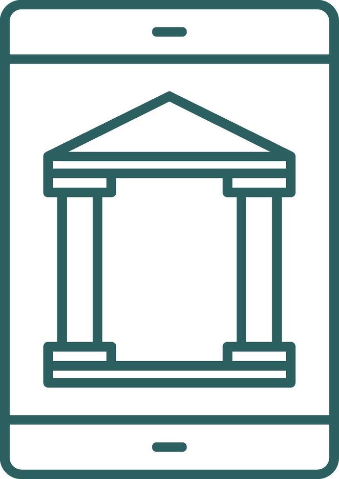 Mobile Banking Line Gradient Round Corner Icon vector