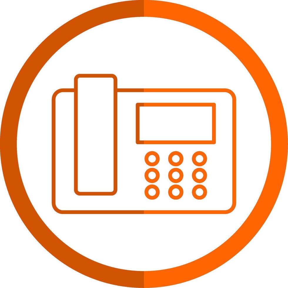 Telephone Line Orange Circle Icon vector