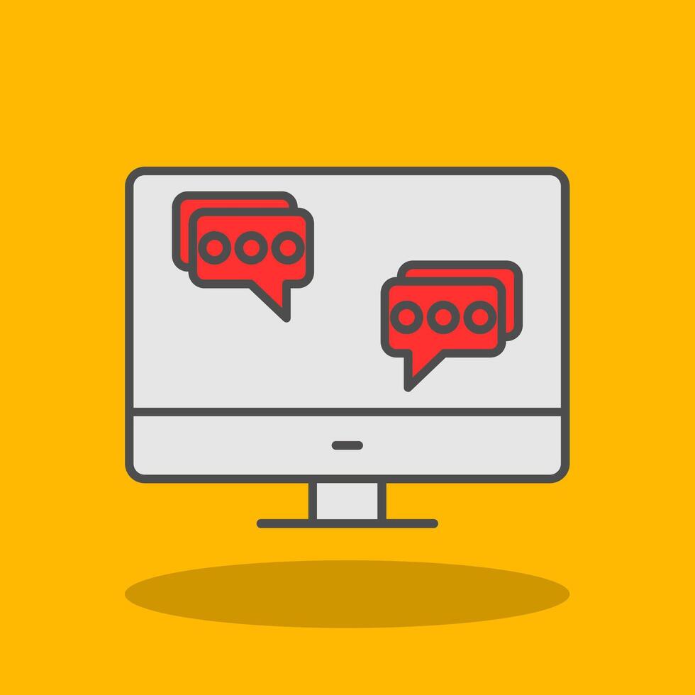 Chat Filled Shadow Icon vector