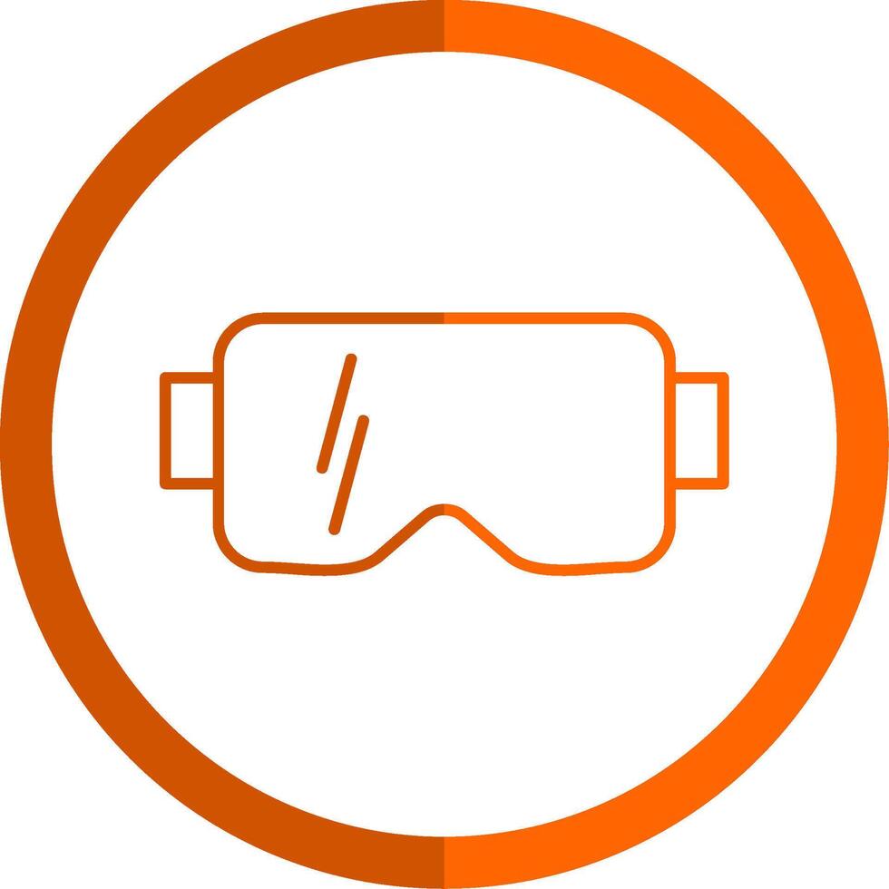 Vr Glasses Line Orange Circle Icon vector
