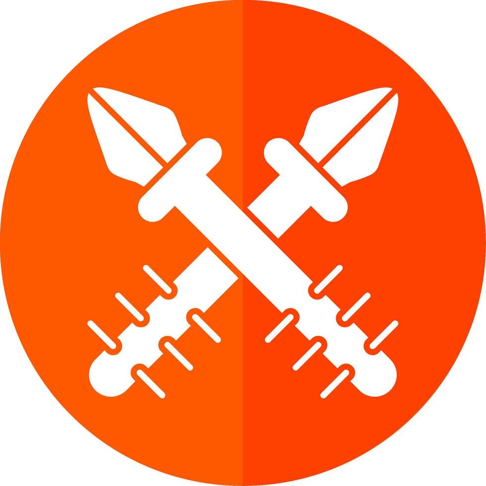 Harpoon Glyph Red Circle Icon vector