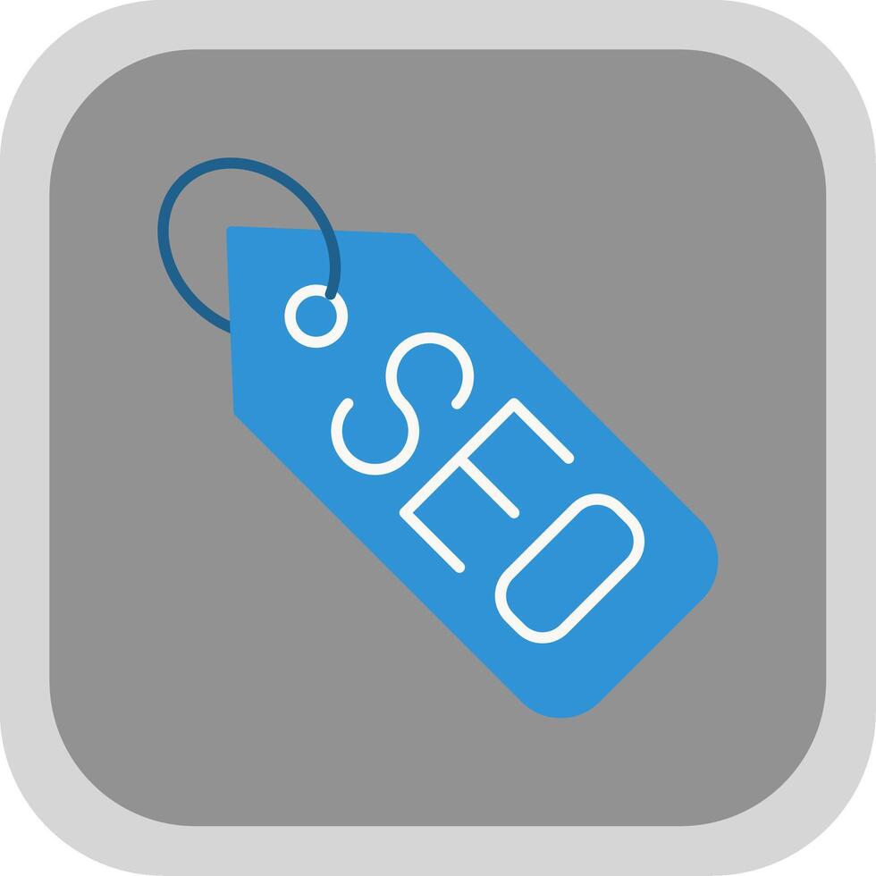 seo etiqueta plano redondo esquina icono vector