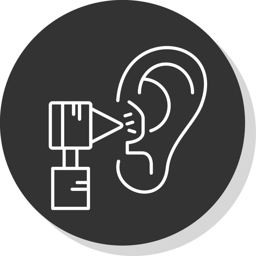 Otology Line Grey Circle Icon vector