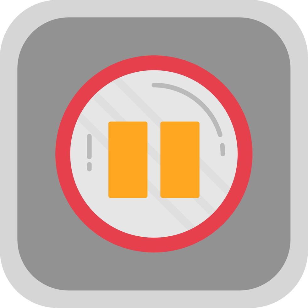 Pause Flat Round Corner Icon vector