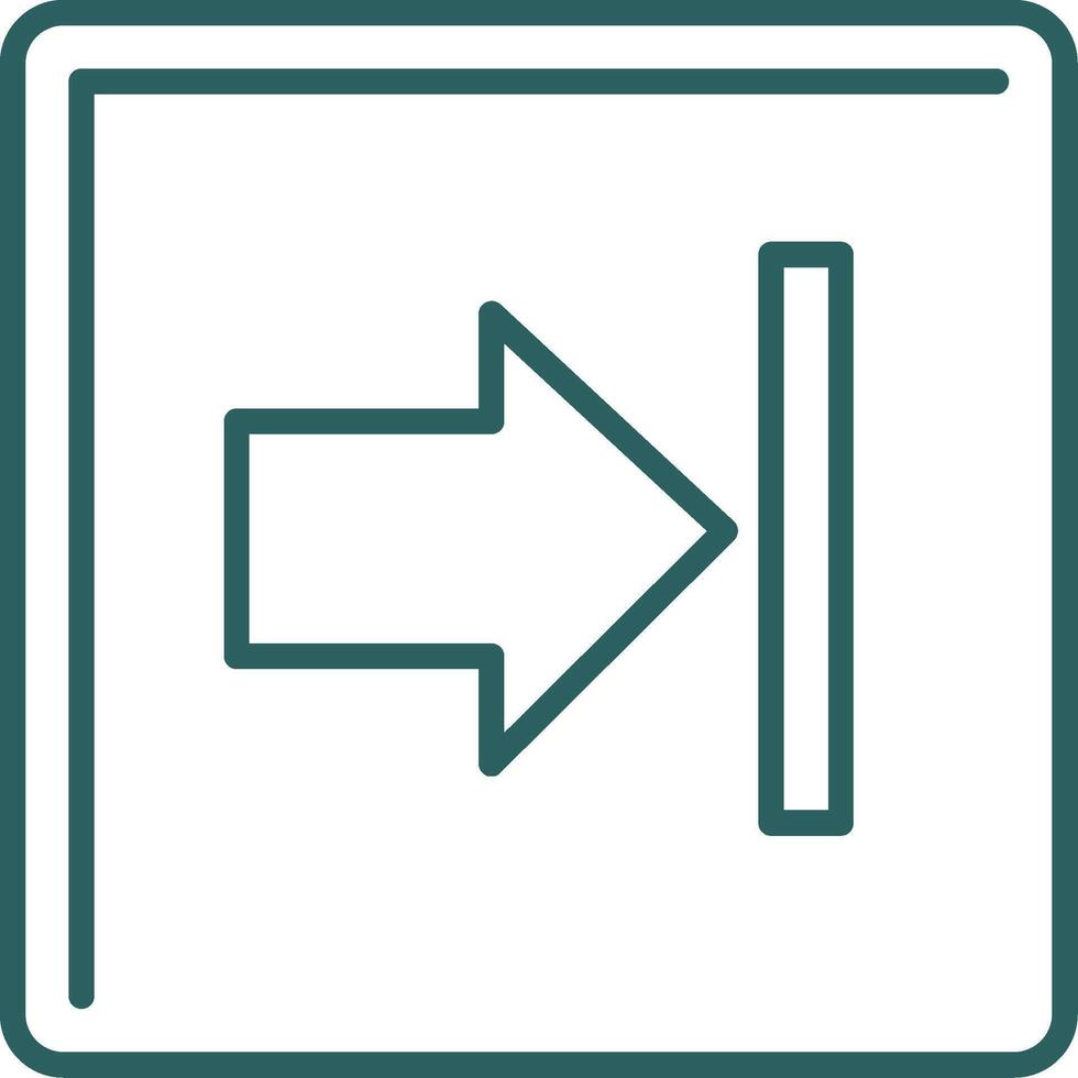 Right Arrow Line Gradient Round Corner Icon vector