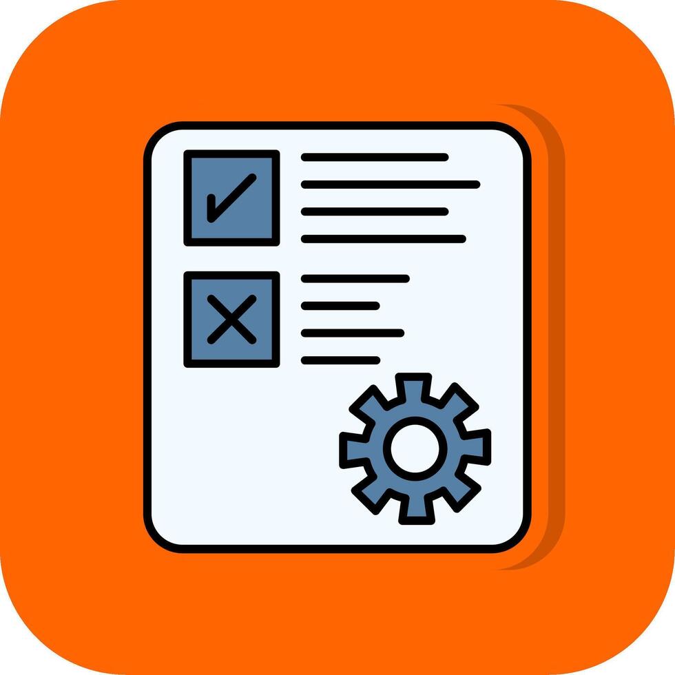 Document Filled Orange background Icon vector