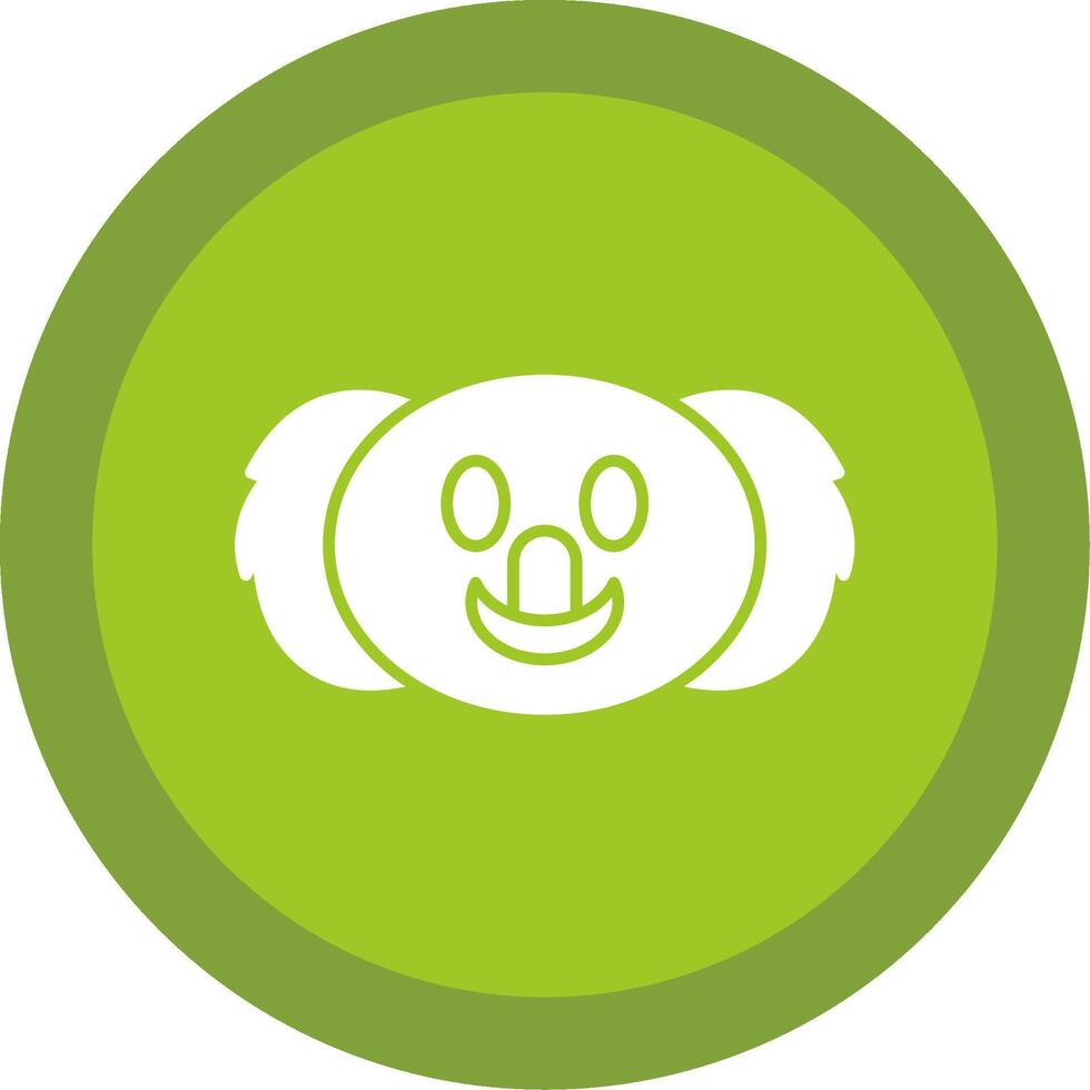 Koala Glyph Multi Circle Icon vector