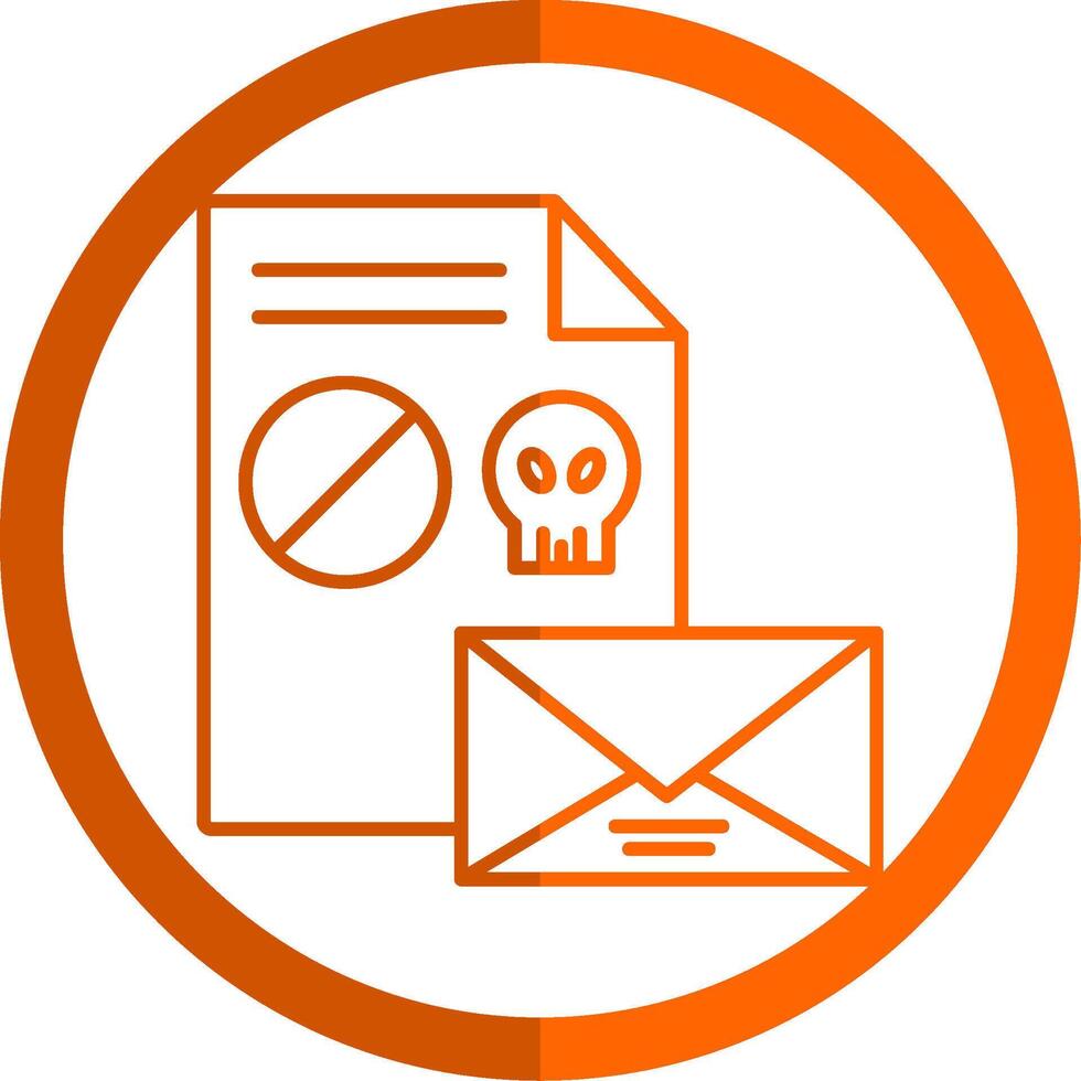 Spam Line Orange Circle Icon vector