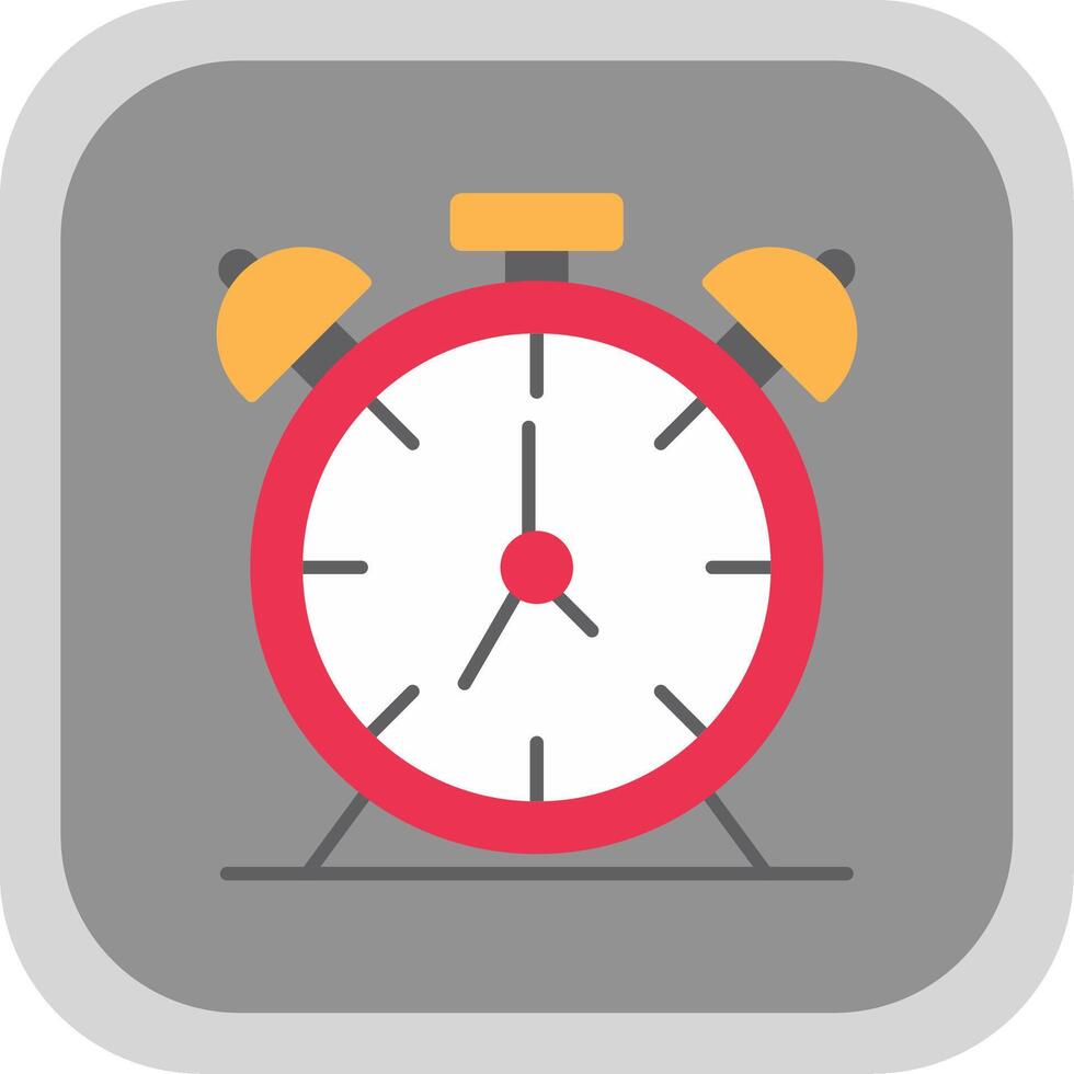 alarma reloj plano redondo esquina icono vector