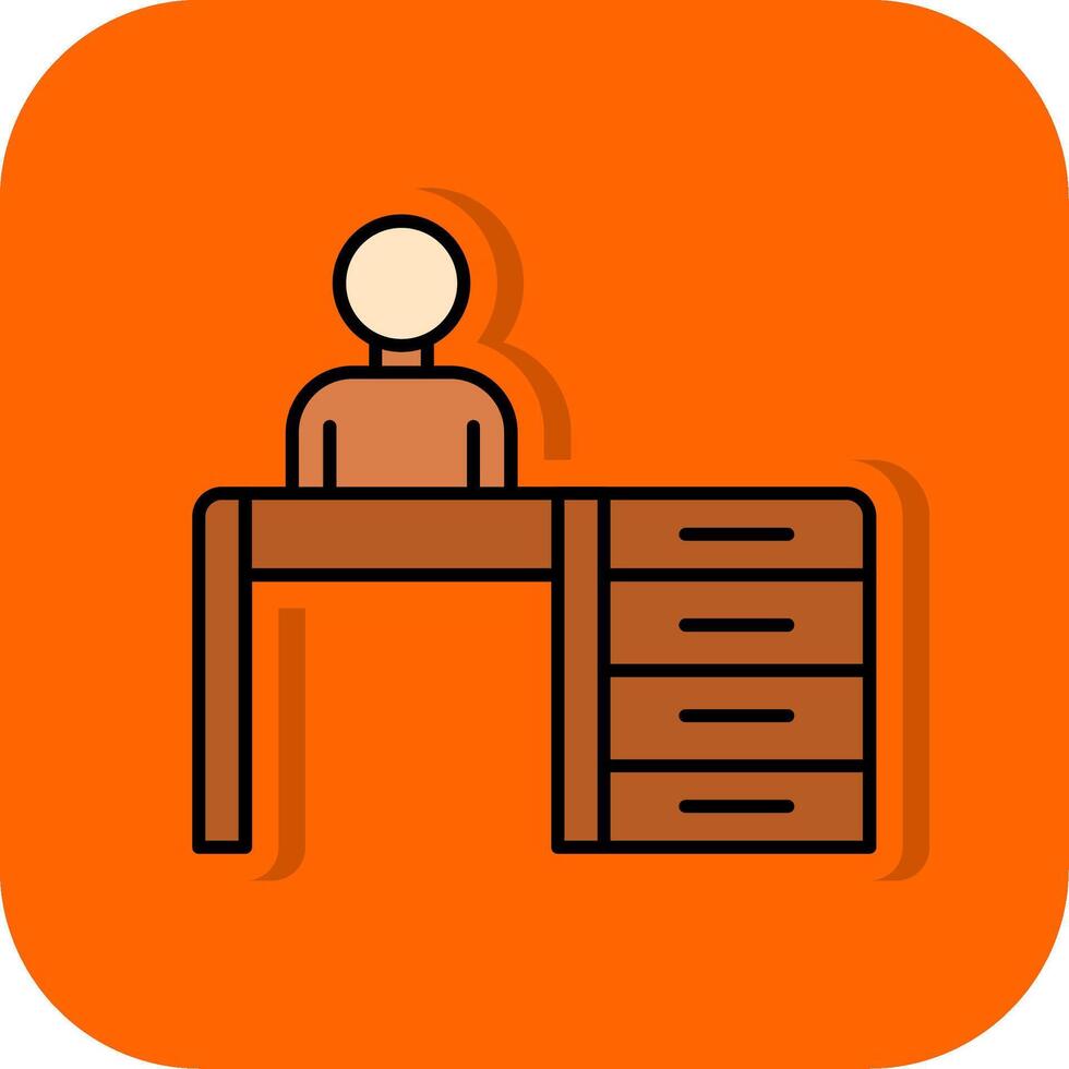 Avatar Filled Orange background Icon vector