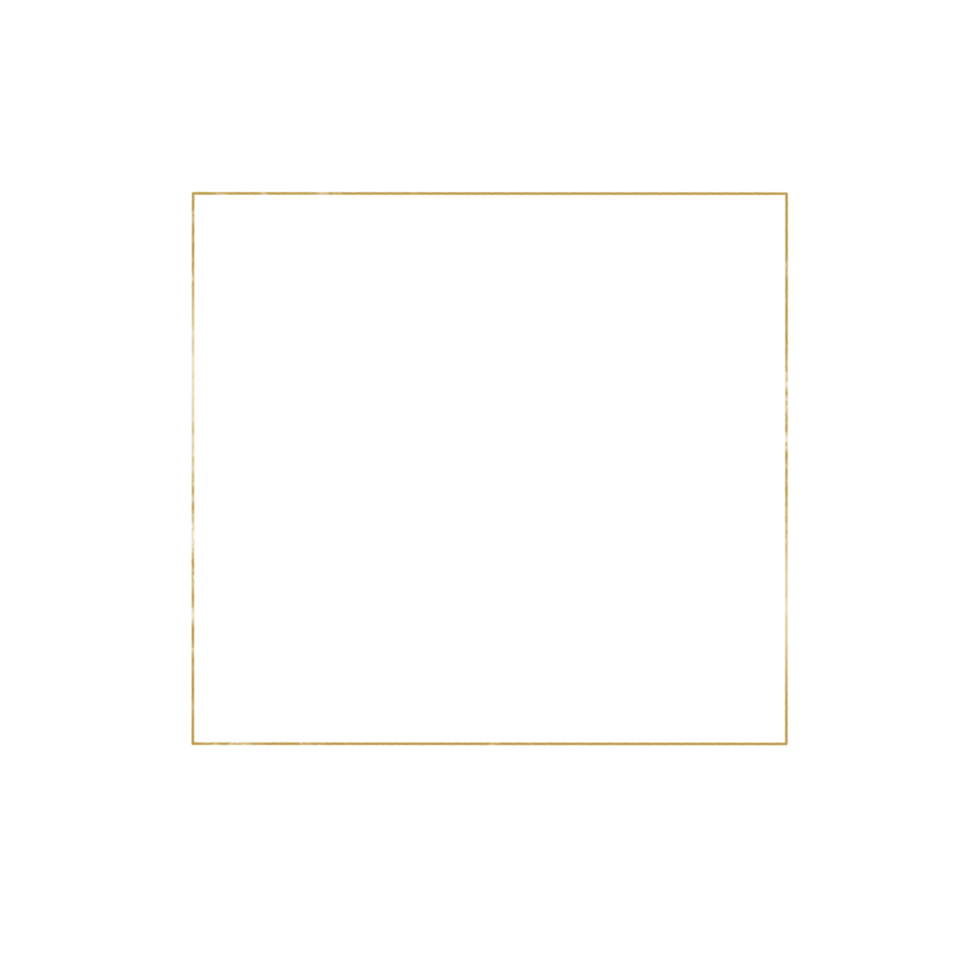 Simple Gold Square Frame on Transparent Background png