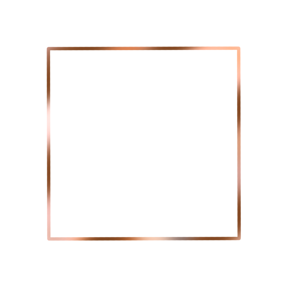 A Square Frame with a Copper Border on a Transparent Background png
