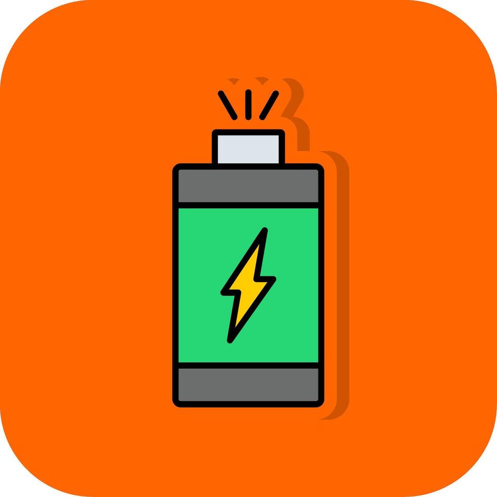 Power Filled Orange background Icon vector