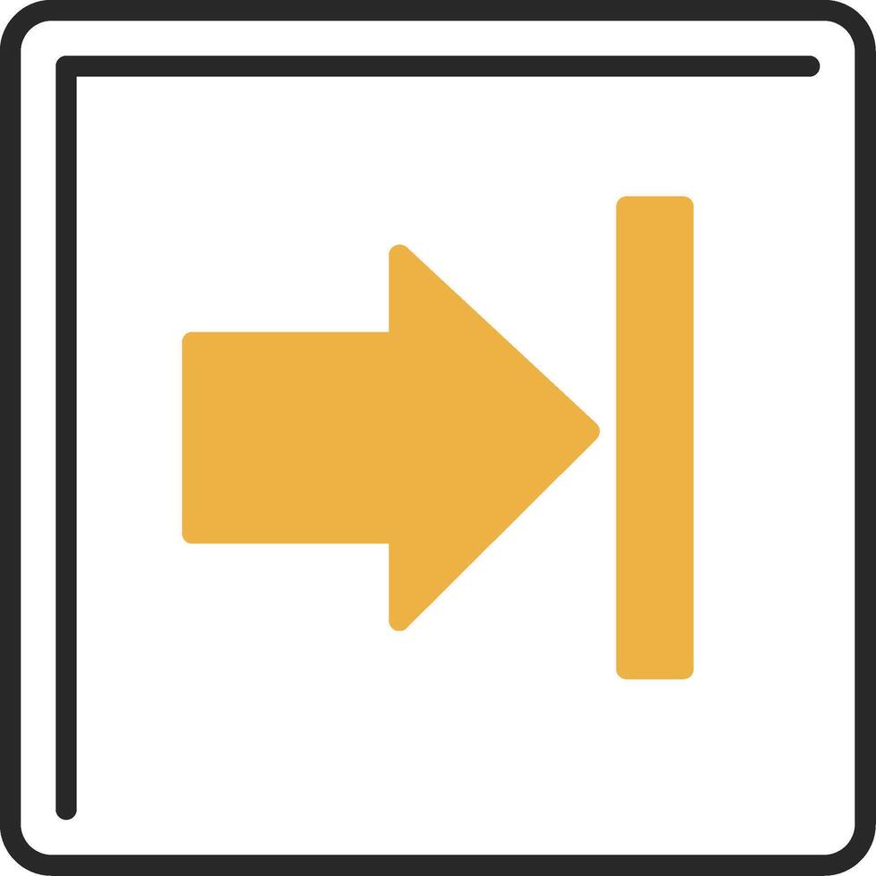 Right Arrow Skined Filled Icon vector