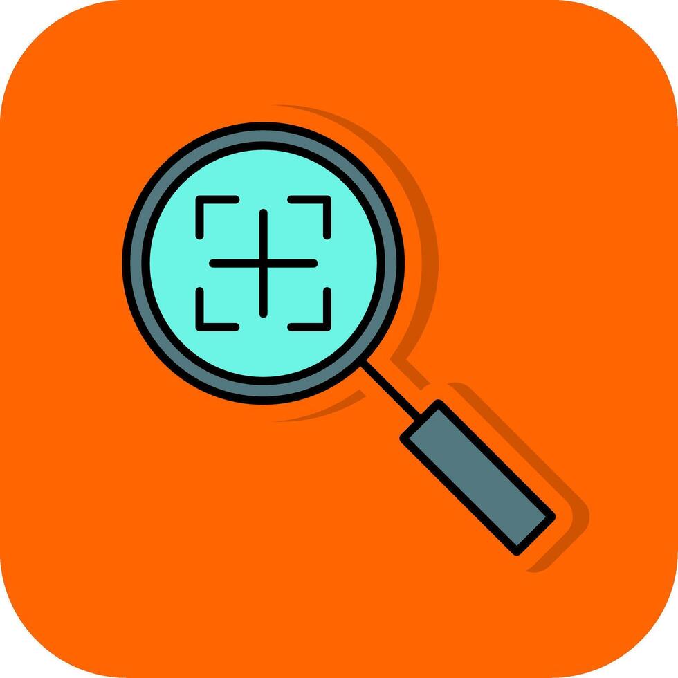 Search Filled Orange background Icon vector